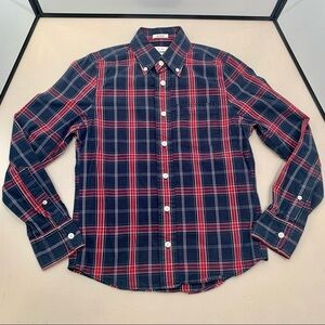 Abercrombie Shirt Kids M Red/Blue Plaid Muscle Long Sleeve Plaid Button Up Boys